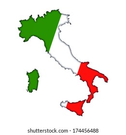 Italy Flag Banner Map Icon