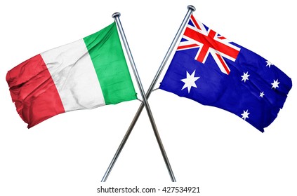 Italy Flag  Combined With Australian Flag