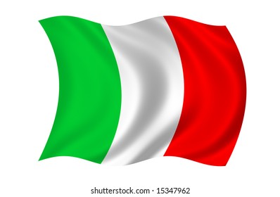 Flag Itali Isolated On White Background Stock Illustration 52945855 ...