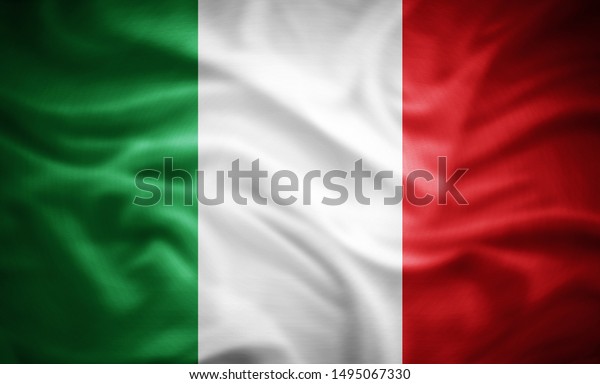 Italy flag of silk -3D\
illustration