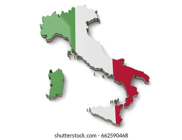 Italy Map - 3D