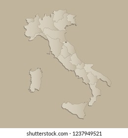 Italy Map Individual States Separated Infographics Stock Illustration ...