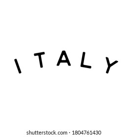 Italy Name Stylish Text Font White Stock Illustration 1804761430