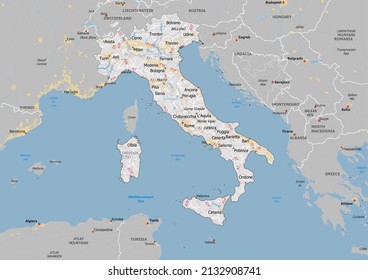 Italy Political Map Neighbors Capital 260nw 2132908741 
