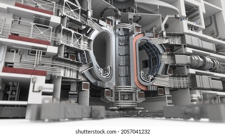 Iter Fusion Reactor Tokamak Thermonuclear Experimental 库存插图 2057041232 ...