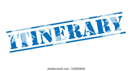 itinerary blue stamp on white background - Powered by Shutterstock