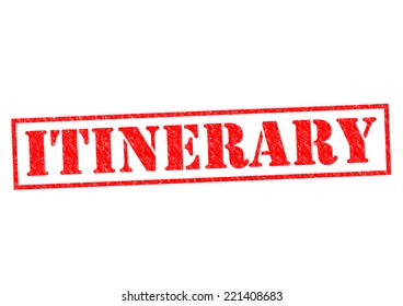 ITINERARY red Rubber Stamp over a white background. - Powered by Shutterstock