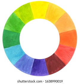 Itten Color Wheel Color Theory Watercolor Stock Illustration 1638990019 ...