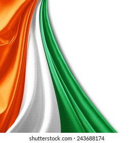 Ivory Coast Flag And White Background