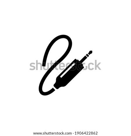 Jack audio input icon. Jack plug, mic, headphone wire symbol.