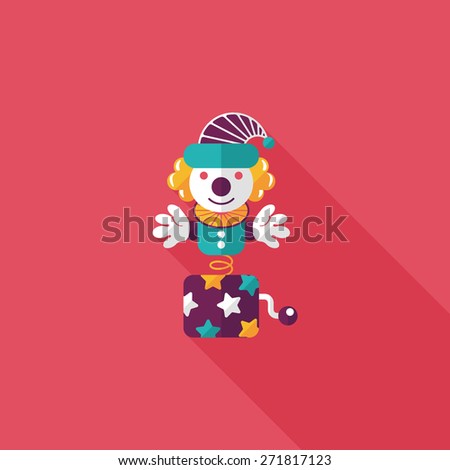 Jack in the box flat icon with long shadow