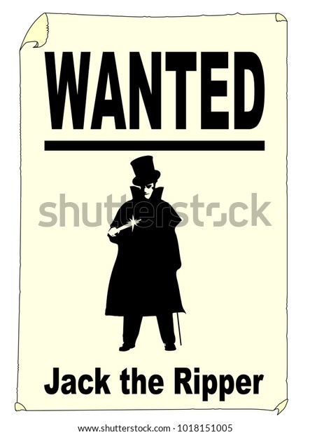 Jack Ripper Wanted Poster Over White のイラスト素材