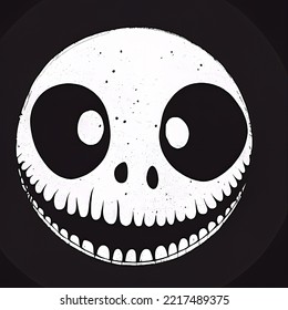 Jack Skellington Face Within A Circle Frame