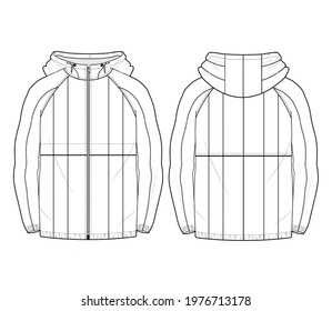 Jacket Flat Sketch Technical Drawing Stock Illustration 1976713178 ...