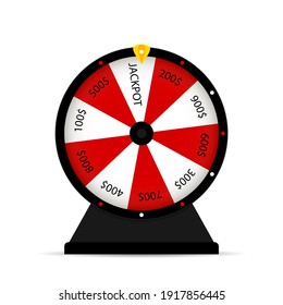 Jackpot winning in gambling wheel rotate. Illustration red black roulette, winner prize fortune, play win, opportunity in casino
