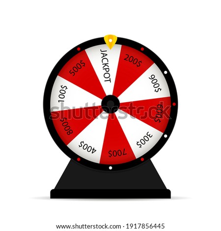 Jackpot winning in gambling wheel rotate. Illustration red black roulette, winner prize fortune, play win, opportunity in casino