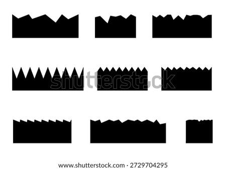 Jagged Zigzag Edge Shapes Set – Sharp Abstract Border Silhouettes