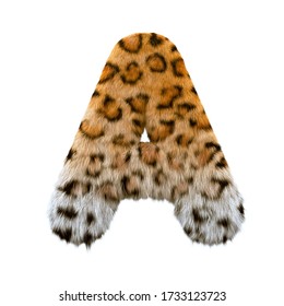 Jaguar Letter A - Capital 3d Leopard Font Isolated On White Background. This Alphabet Is Perfect For Creative Illustrations Related But Not Limited To Safari, Wildlife, Nature...