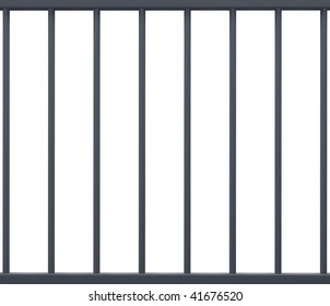 Jail Bars Isolated In White