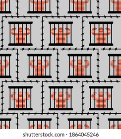 Jail Pattern Seamless Prisoner Prison Background Stock Vector (Royalty ...