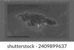 Jamaica composition. Grayscale elevation map