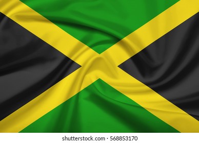 Jamaica Flag Fabric Texture Flag Jamaica Stock Illustration 568853170 ...