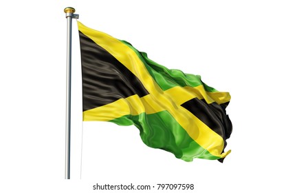 Jamaica Flag. Isolated 3d Jamaica Flag