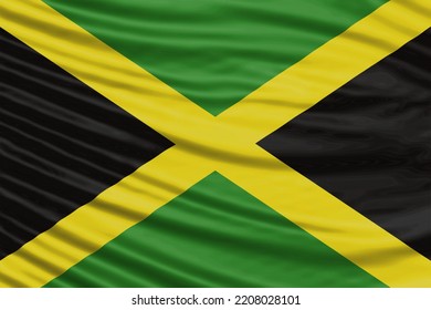 Jamaica Flag Wave Close National Flag Stock Illustration 2208028101 ...