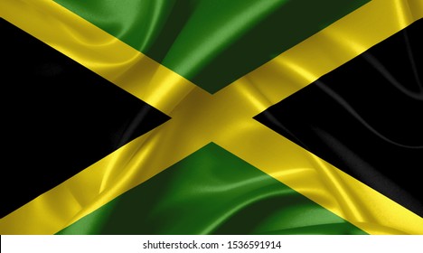 Jamaican Flag Country Symbol Illustration