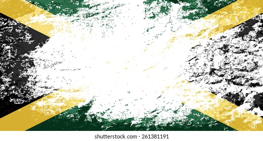 Jamaican Flag Grunge Background. Raster Version