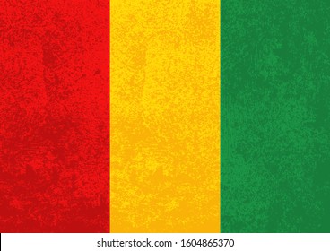 Jamaican Reggae Music Vertical Flag With Grunge Texture