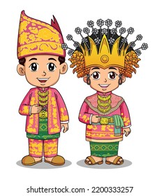 Jambi Traditional Clothes Jambi Province Indonesian Stock Illustration ...