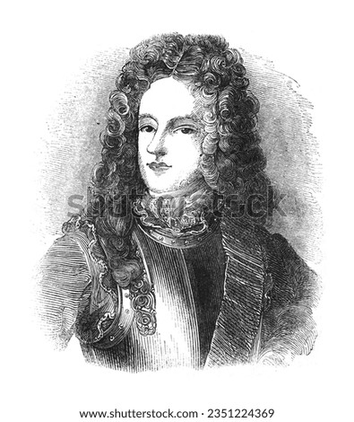 James Francis Edward Stuart, nicknamed the Old Pretender (1688-1766) - Son of King James II and VII and Prince of Wales - Vintage engraved illustration Stock photo © 