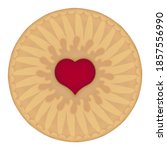Jammy dodger biscuit with heart illustration