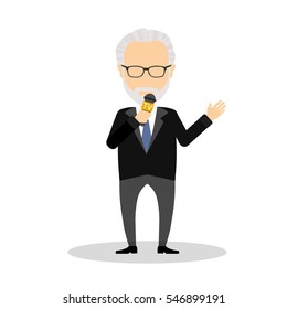 January. 02, 2017. Isolated Tv Presenter On White Background. Journalist Or Reporter On Television Or Radio. Wolf Blitzer