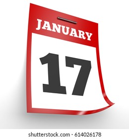 January 17 Calendar On White Background Stock Illustration 614026178 ...