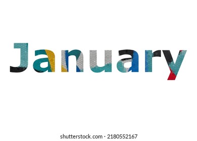 January Typography Text Banner Word January Stock Illustration ...