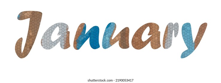 January Typography Text Banner Word January Stock Illustration ...