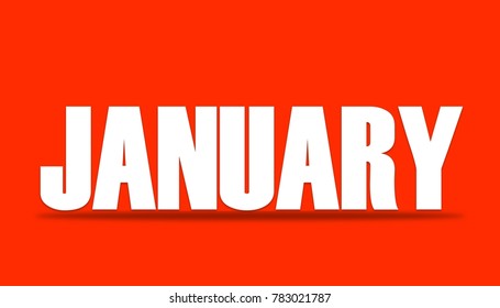 January Word Isolated Red Background Stock Illustration 783021787 ...