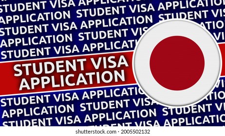 Japan Circular Flag Student Visa Application Stock Illustration ...