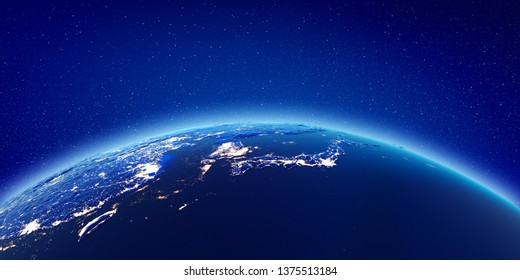 地球 日本 夜景 のイラスト素材 画像 ベクター画像 Shutterstock