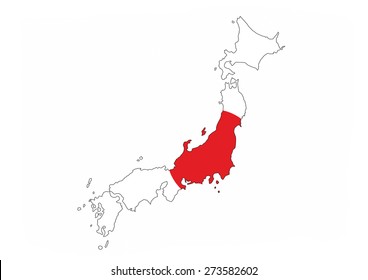 Japan Country Flag Map Shape National Symbol