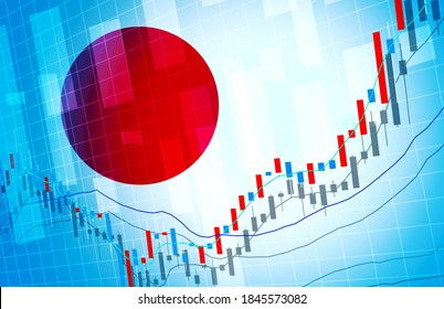 Japan Economy Global Market Background Design Chart Material Graph Illustration Image