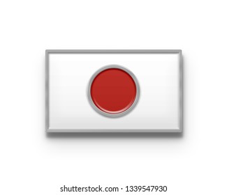 Japan Flag Enamel Pin 3D Illustration