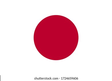 Japan flag illustration with official proportion