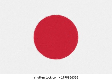 Japan Flag Painted With Paint On A Concrete Wall. World Flags Concept