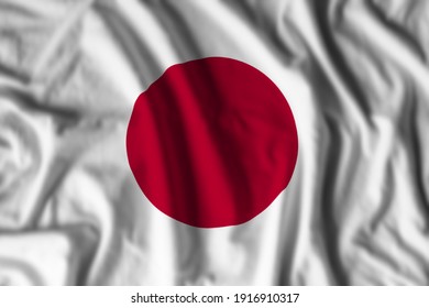Japan flag realistic waving for design on independence day or other state holiday