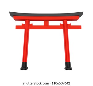 Japan Gate Isolated. 3D Rendering