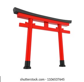 Japan Gate Isolated. 3D Rendering