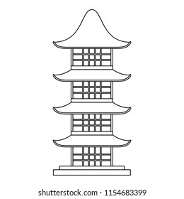 Japan Temple Icon Outline Illustration Japan Stock Illustration ...